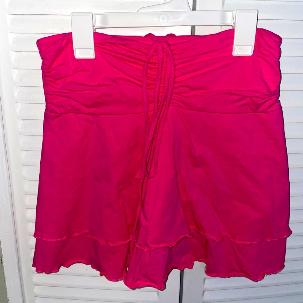 hot pink strapless top
